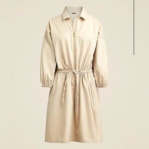 J.Crew Cinched zip-up dress in drapey cotton M